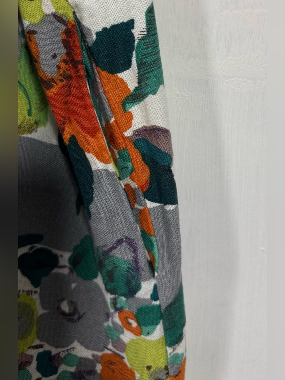 Cynthia Rowley Green, Orange & Gray Floral Midi Dress - Picture 8 of 16